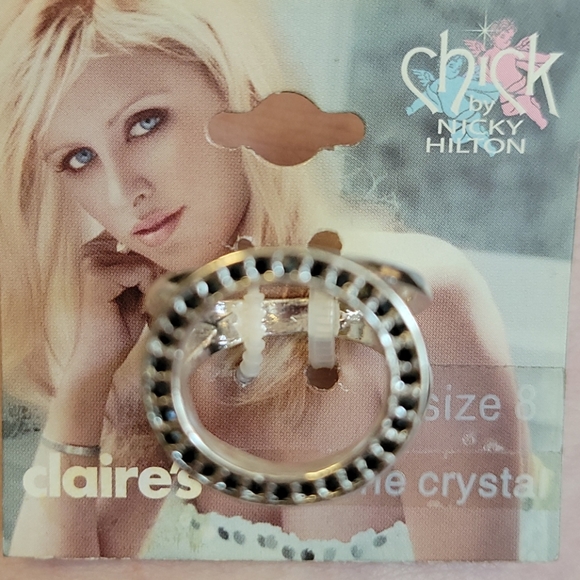 Nicky Hilton Genuine Crystal silver/black Ring - Picture 1 of 4